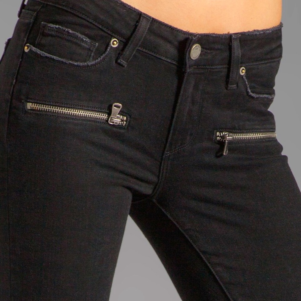 PAIGE Denim Indio Zip Skinny in Vintage Black